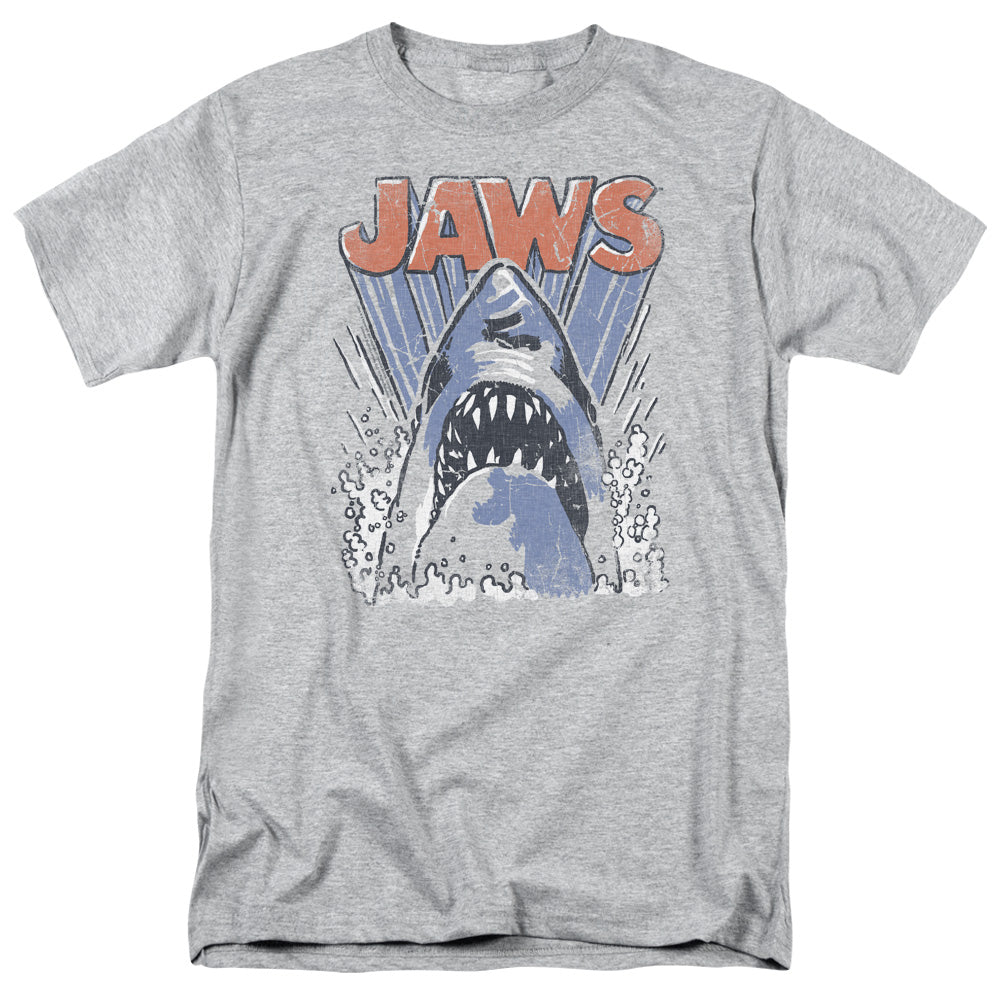Jaws - Comic Splash - Adult Unisex Short Sleeve T-Shirt - Gray
