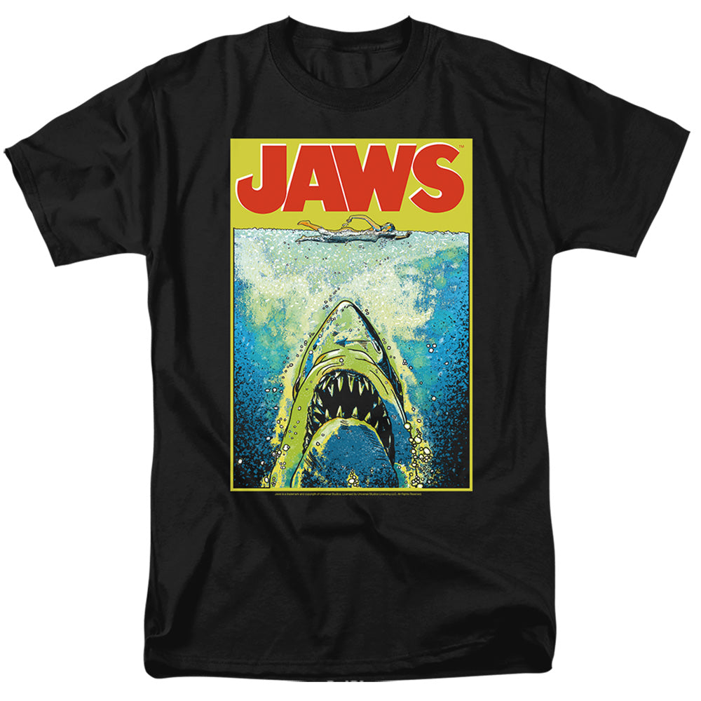 Jaws - Bright Jaws - Adult Unisex Short Sleeve T-Shirt - Black