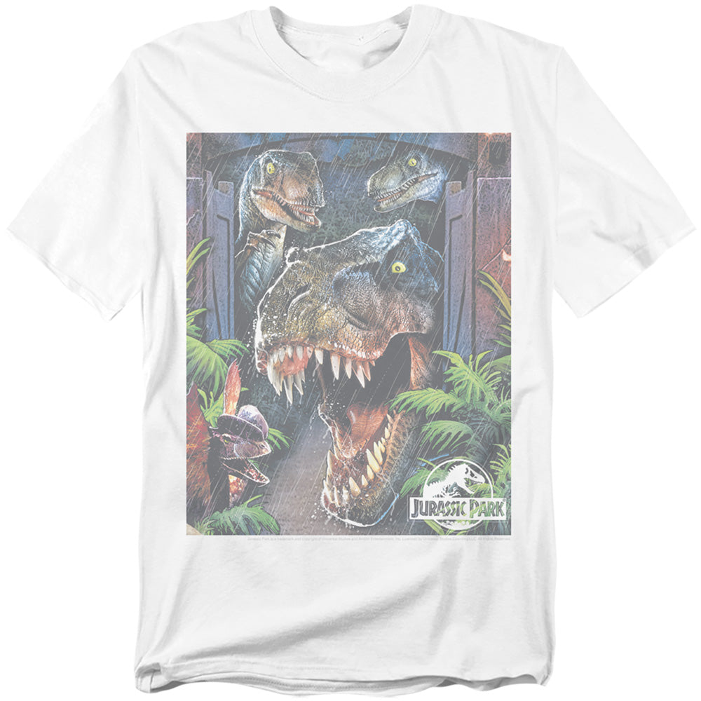 Jurassic Park - Giant Door - Adult Unisex Short Sleeve T-Shirt - White