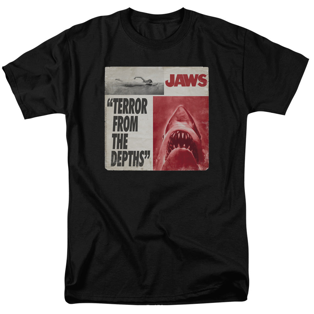 Jaws - Terror - Adult Unisex Short Sleeve T-Shirt - Black