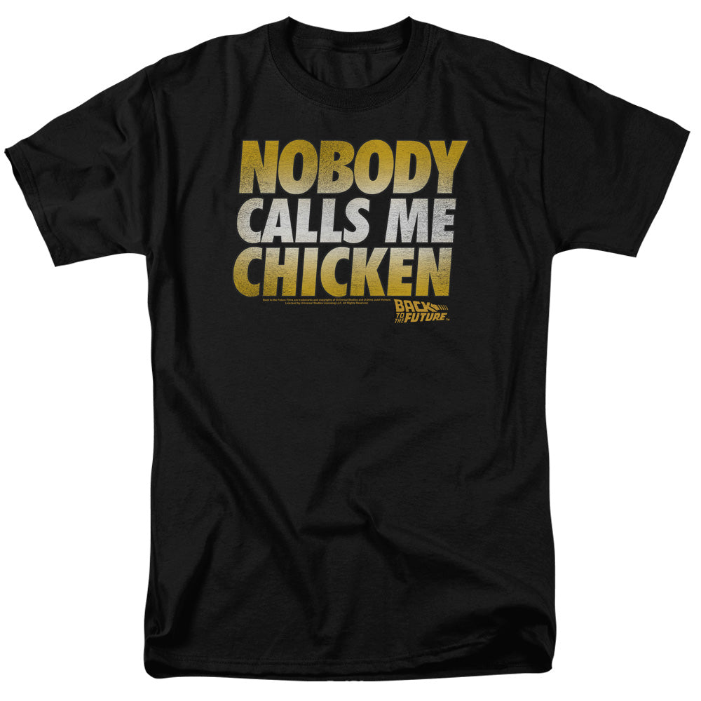 Back To The Future - Chicken - Adult Unisex Short Sleeve T-Shirt - Black
