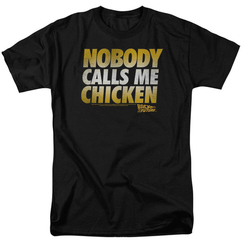 Back To The Future - Chicken - Adult Unisex Short Sleeve T-Shirt - Black