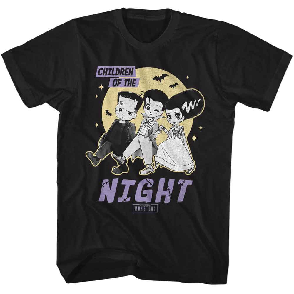 Universal Monsters - Children Of The Night - American Classics - Black Adult Short Sleeve T-Shirt