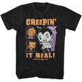 Universal Monsters - Creepin It Real - American Classics - Solid Black Adult Short Sleeve T-Shirt