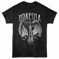Universal Monsters - Dracula Spray Paint - Front Print Adult Short Sleeve Solid T-Shirt - Black
