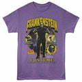 Universal Monsters - Frankenstein Costume - Front Print Adult Short Sleeve Heather T-Shirt - Purple Heather