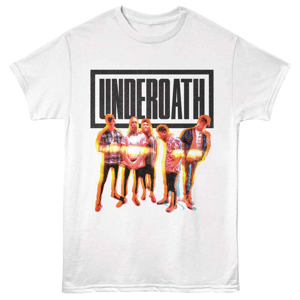 Underoath - Band Members - White - Front Print Solid Adult Unisex Short Sleeve T-Shirt