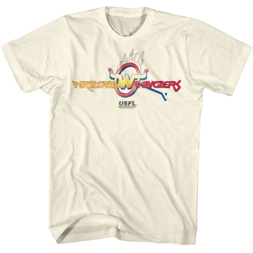 USFL - Arizona Wranglers - American Classics - Solid Off-White Adult Short Sleeve T-Shirt