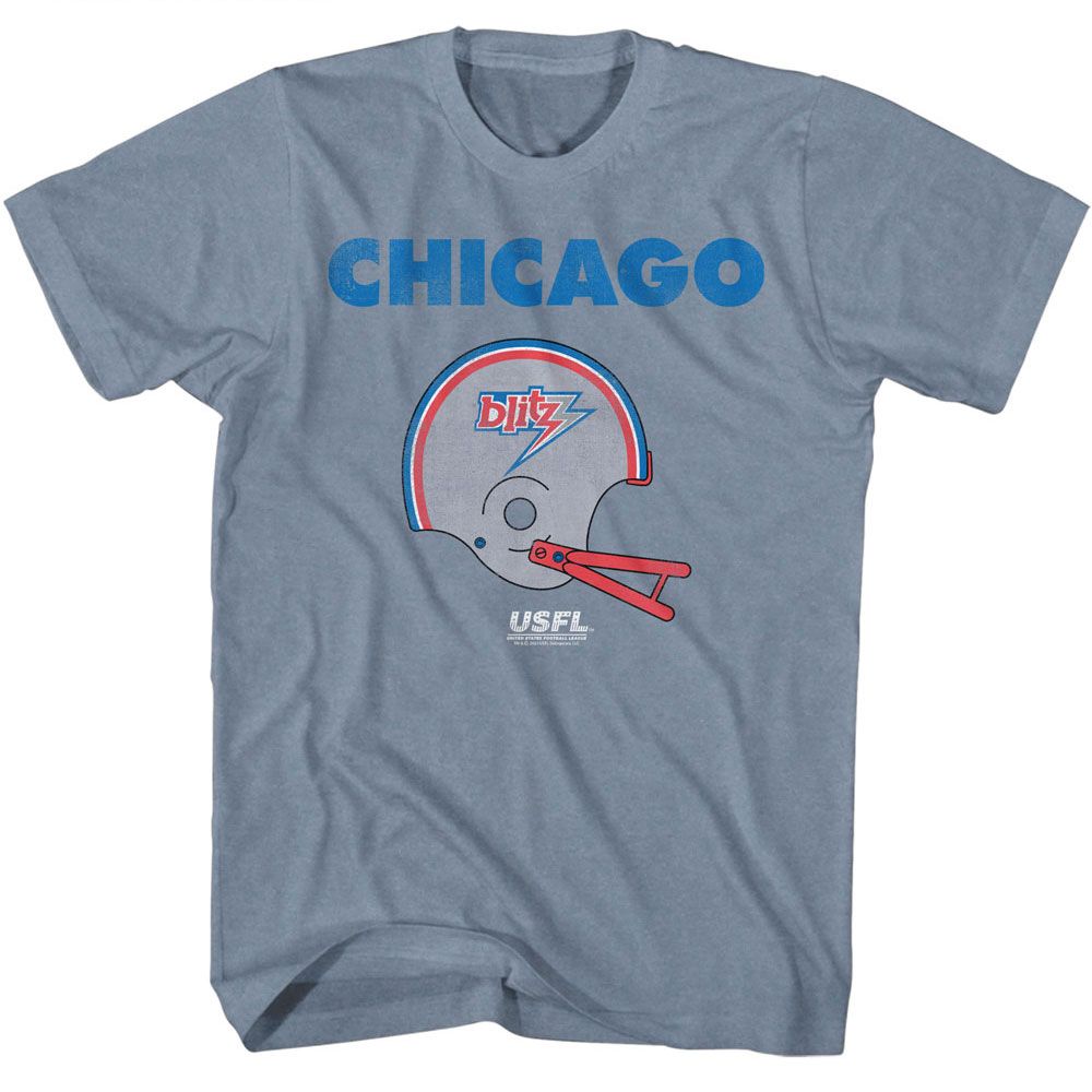 USFL - CB - American Classics - Heather Blue Adult Short Sleeve T-Shirt