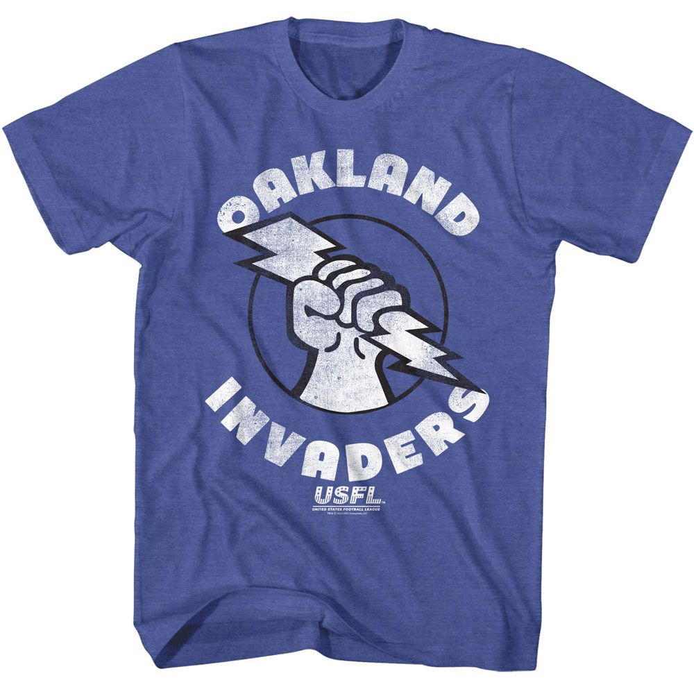 USFL - Oakland - American Classics - Heather Blue Adult Short Sleeve T-Shirt