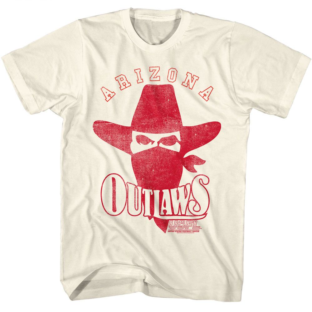 USFL - Outlaws - American Classics - Solid Off-White Adult Short Sleeve T-Shirt