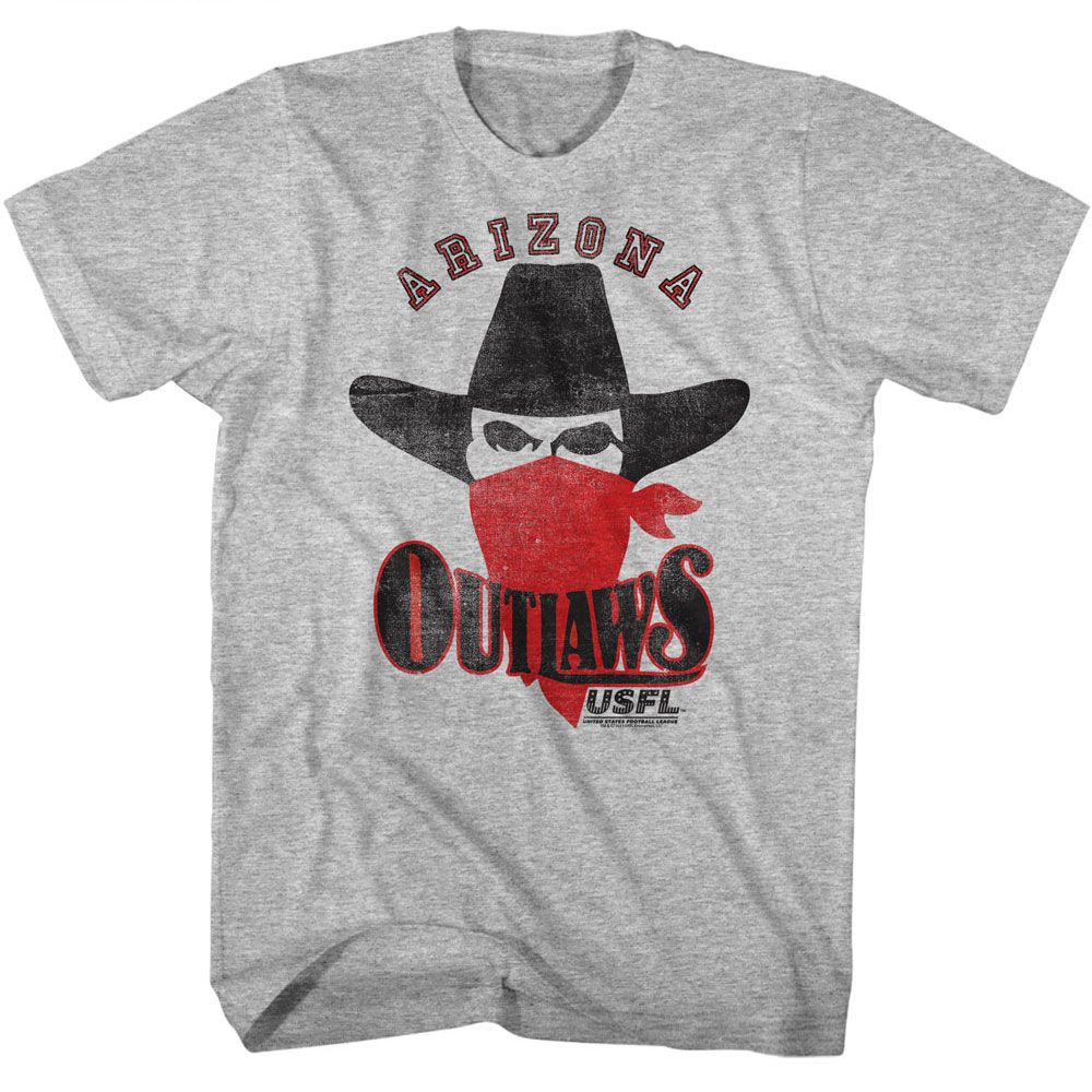 USFL - Sneaky Outlaw - American Classics - Heather Gray Adult Short Sleeve T-Shirt