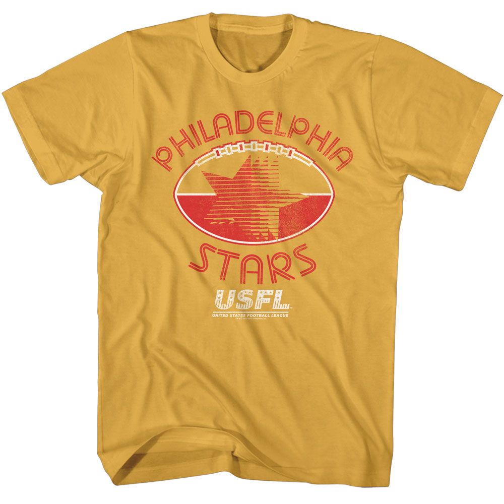 USFL - Starball - American Classics - Solid Yellow Adult Short Sleeve T-Shirt