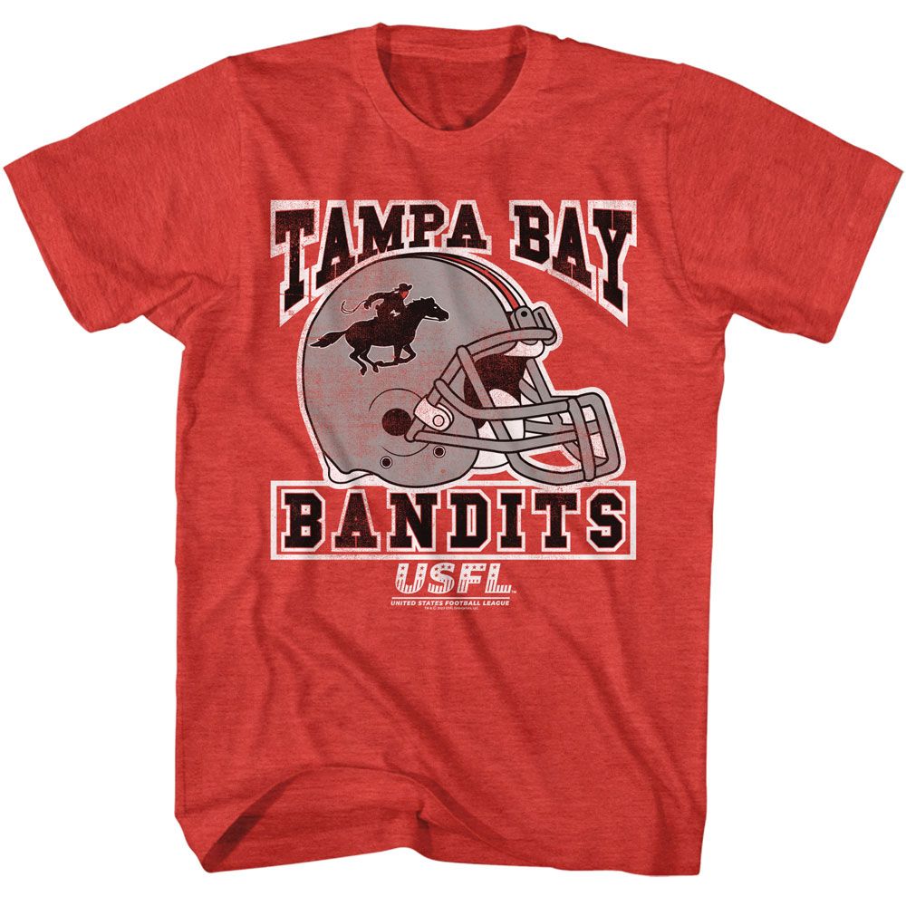 USFL - Tampa Bay Bandits - American Classics - Heather Red Adult Short Sleeve T-Shirt