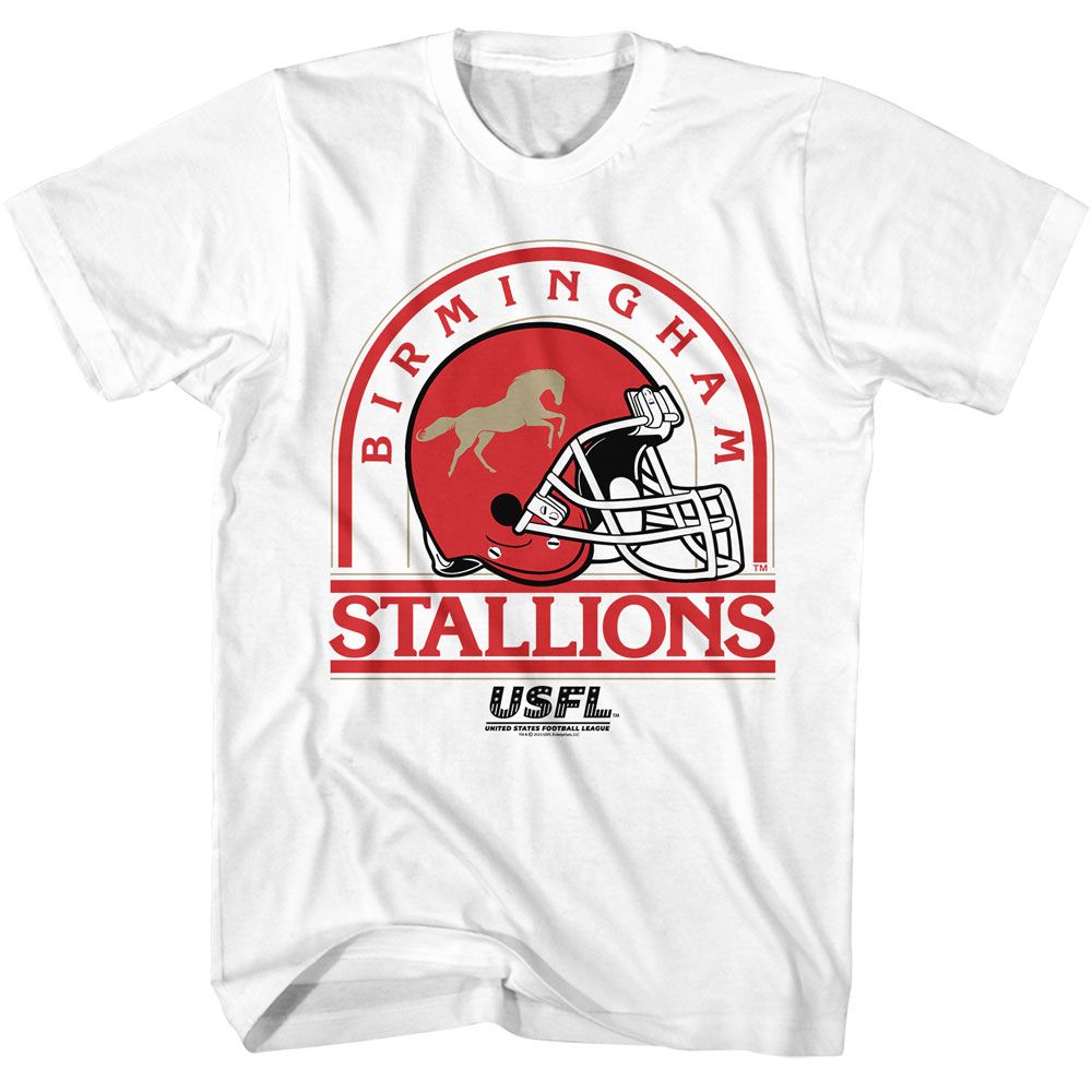 USFL - Stallions - American Classics - Solid White Adult Short Sleeve T-Shirt