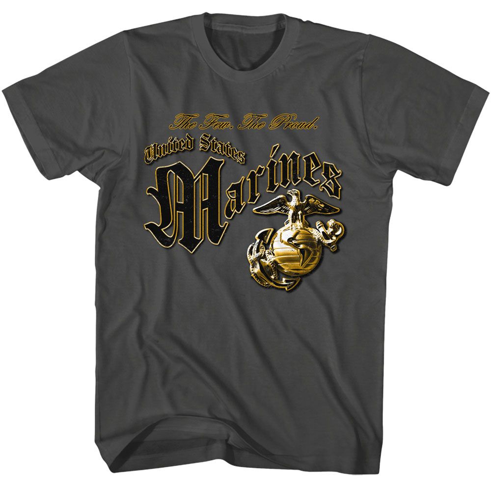 US Marines - Marines Few Proud Enlisted Logo - American Classics - Solid Gray Adult Short Sleeve T-Shirt