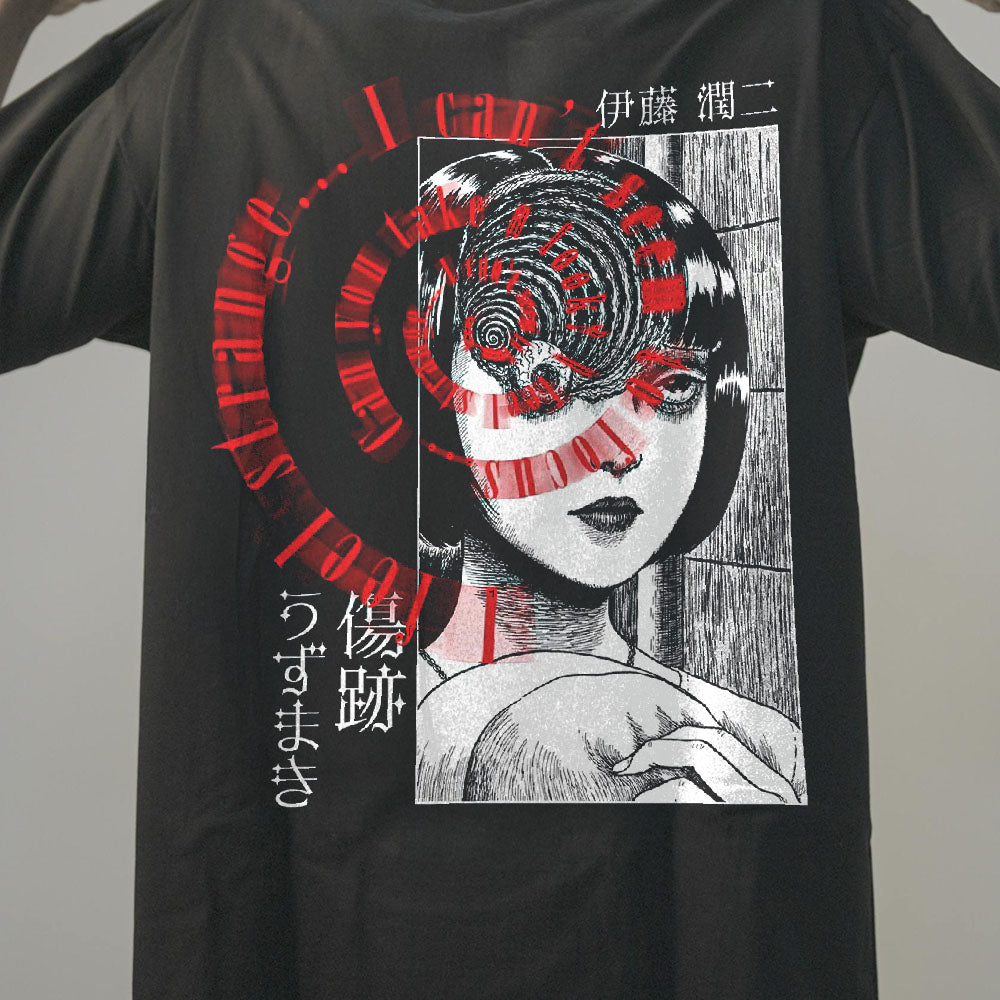 Uzumaki - Spiral Blur Adult T-Shirt - Black - Officially Licensed