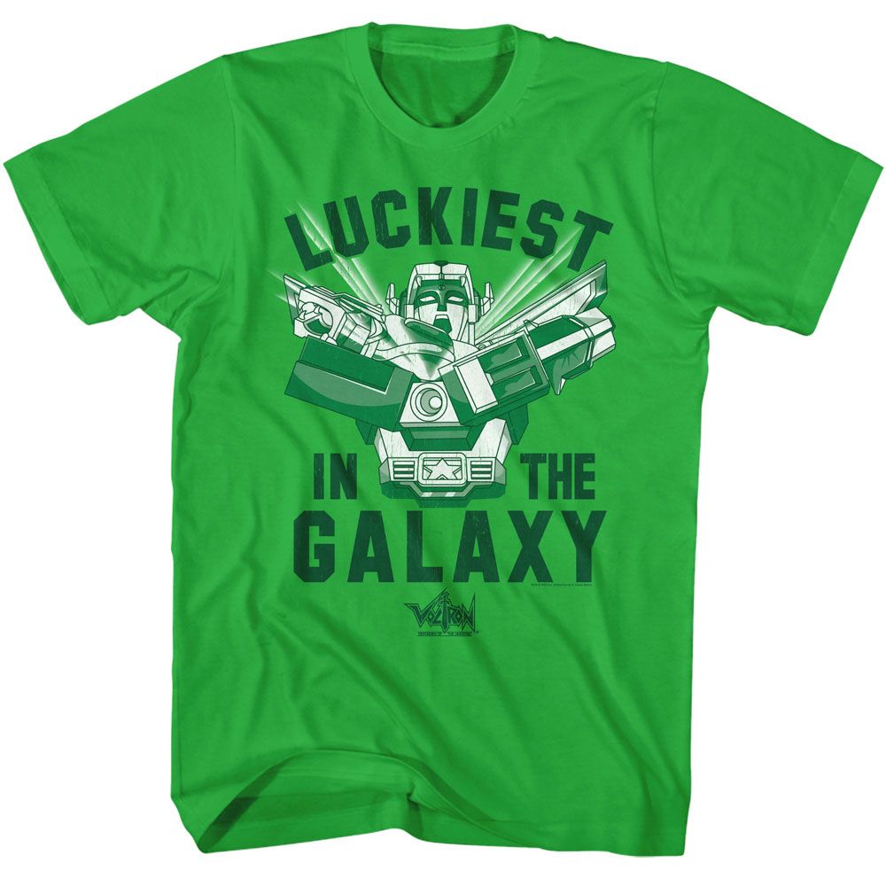 Voltron - Luckiest In The Galaxy - American Classics - Solid Green Adult Short Sleeve T-Shirt