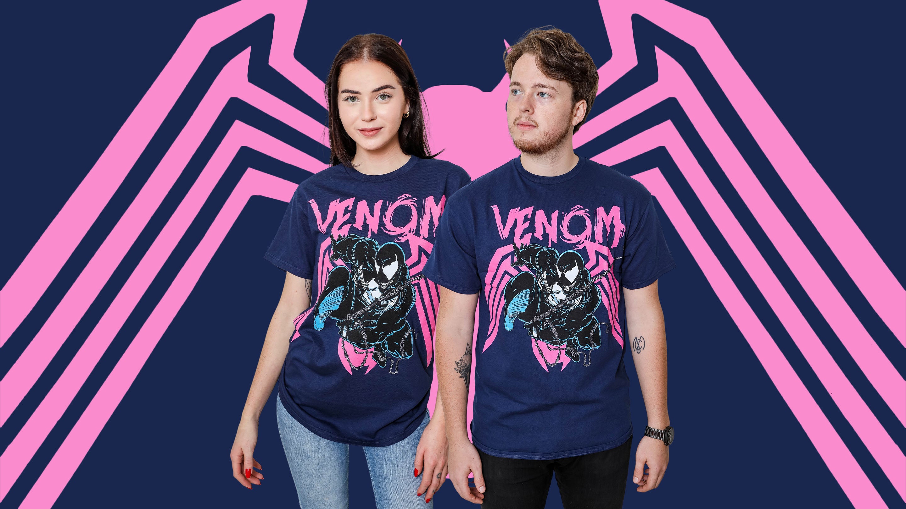 Spider-Man Vibrant Venom Marvel Comics Adult T-Shirt