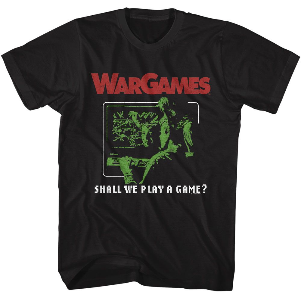 Wargames - Play A Game - American Classics - Solid Black Adult Short Sleeve T-Shirt