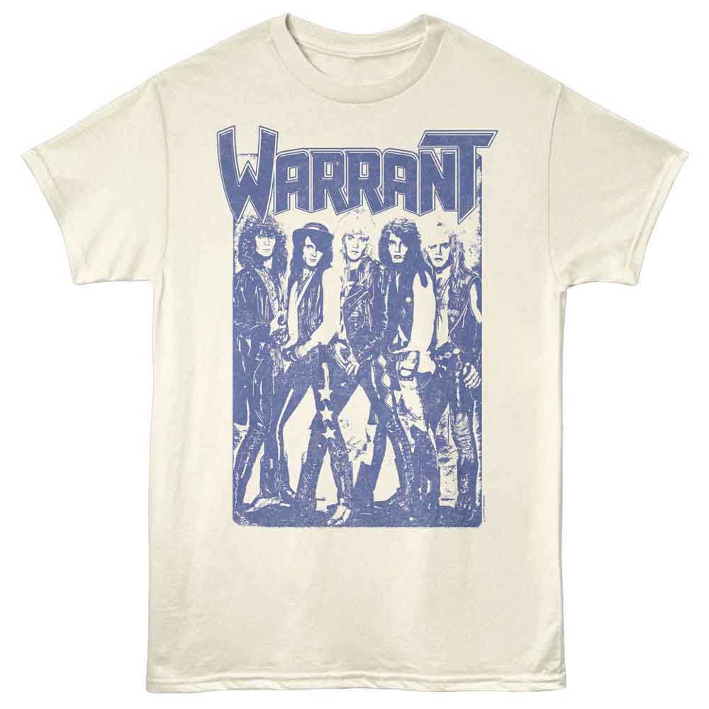 Warrant - Monochrome Pose - Licensed Adult Unisex Short Sleeve T-Shirt - Natural