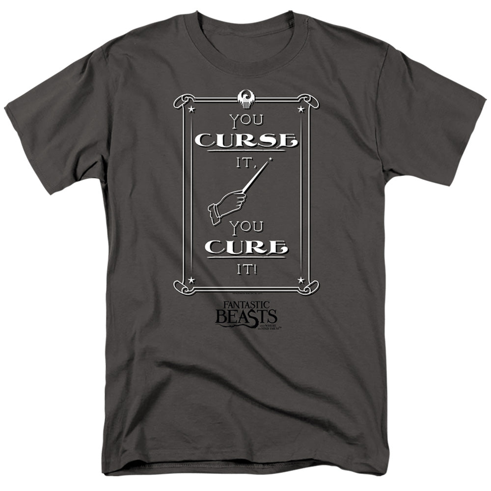 Fantastic Beasts - Curse It - Adult Unisex Short Sleeve T-Shirt - Gray