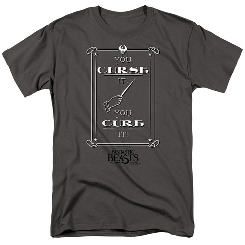 Fantastic Beasts - Curse It - Adult Unisex Short Sleeve T-Shirt - Gray