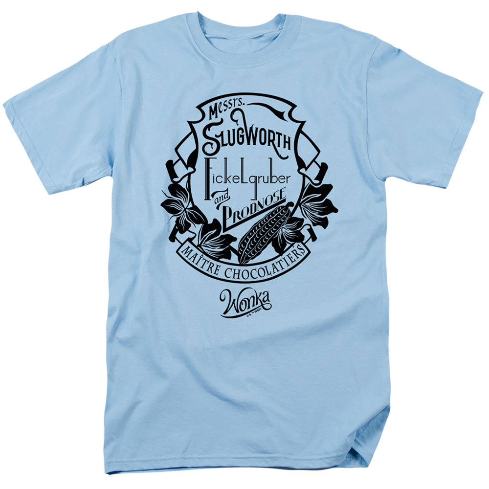 Willy Wonka Master Chocolatiers Adult Unisex T-Shirt Blue
