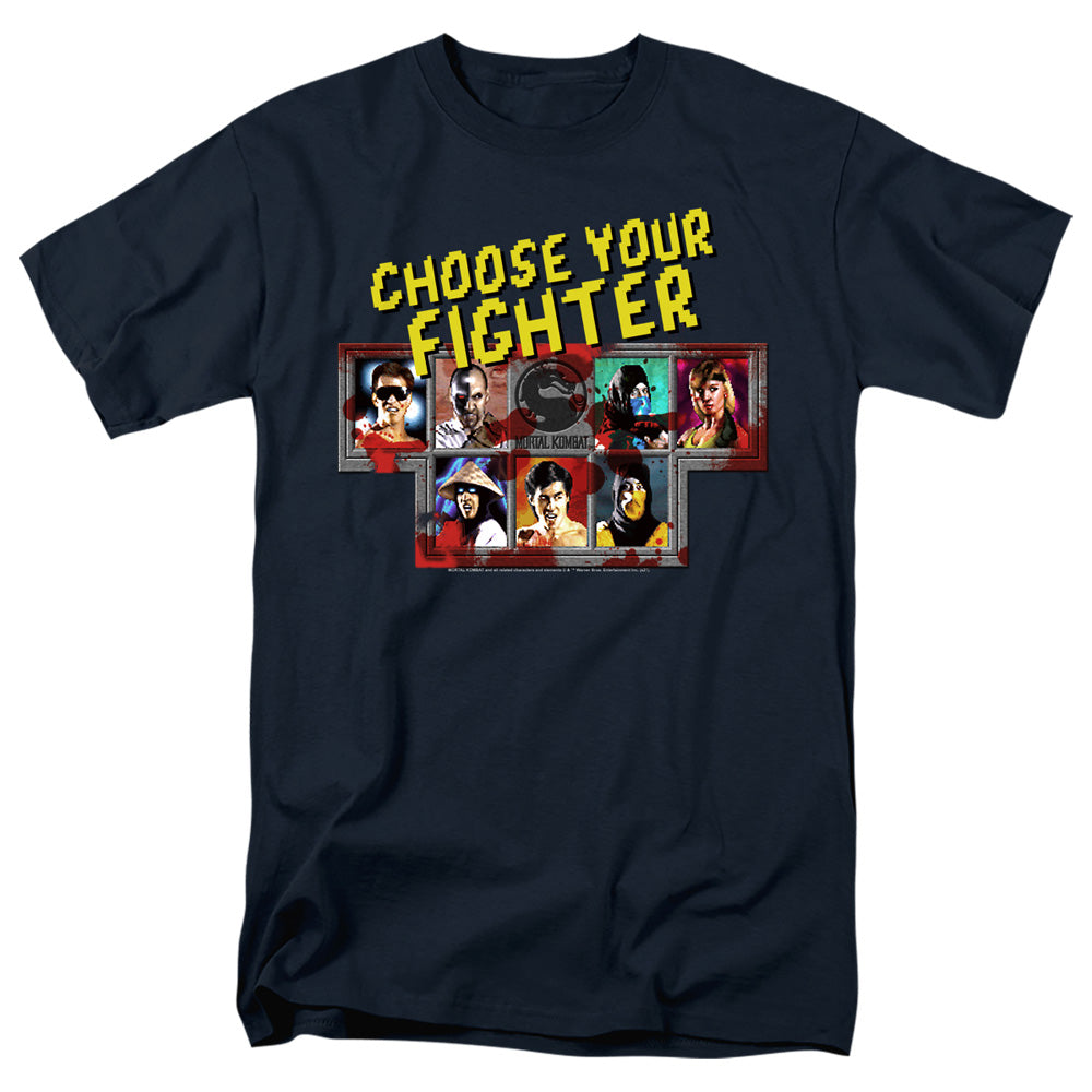 Mortal Kombat Klassic - Choose Your Fighter - Adult Unisex T-Shirt - Blue