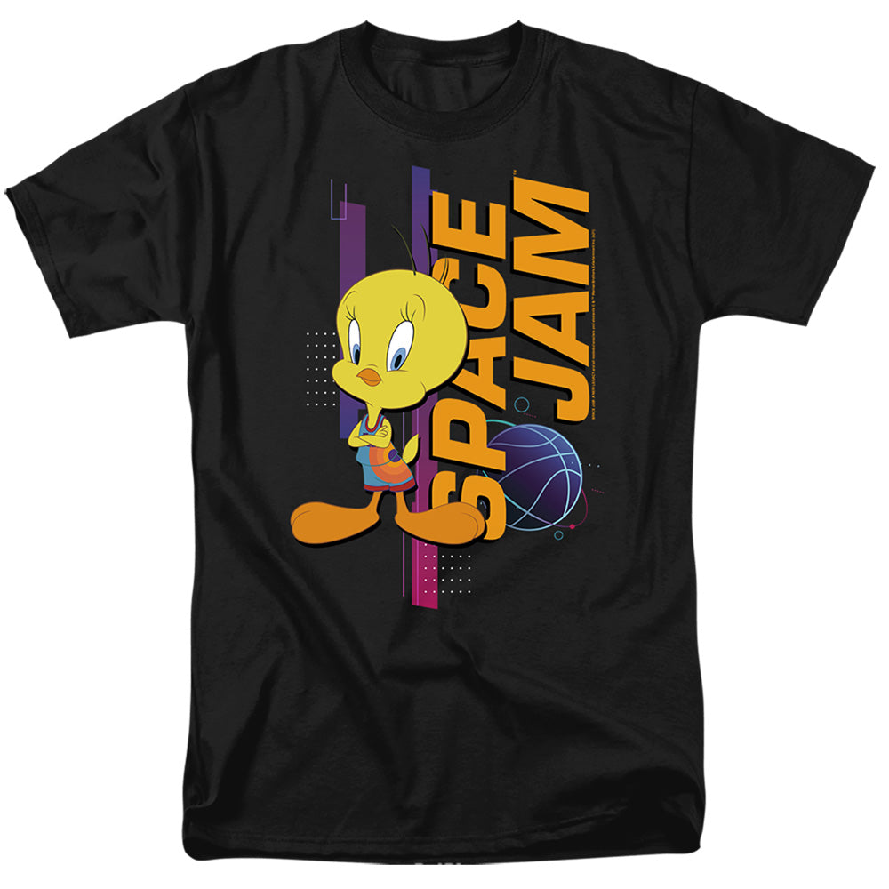 Space Jam - Tweety Standing - Adult Unisex Short Sleeve T-Shirt - Black
