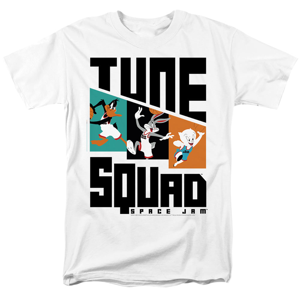 Space Jam - Tune Squad Pattern Characters - Adult Unisex T-Shirt - White