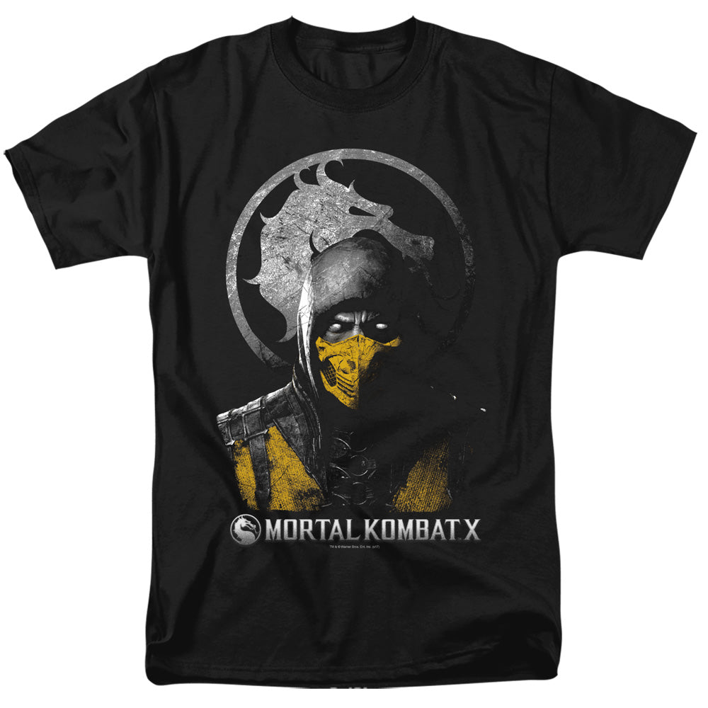 Mortal Kombat X - Scorpion Bust - Adult Unisex Short Sleeve T-Shirt - Black