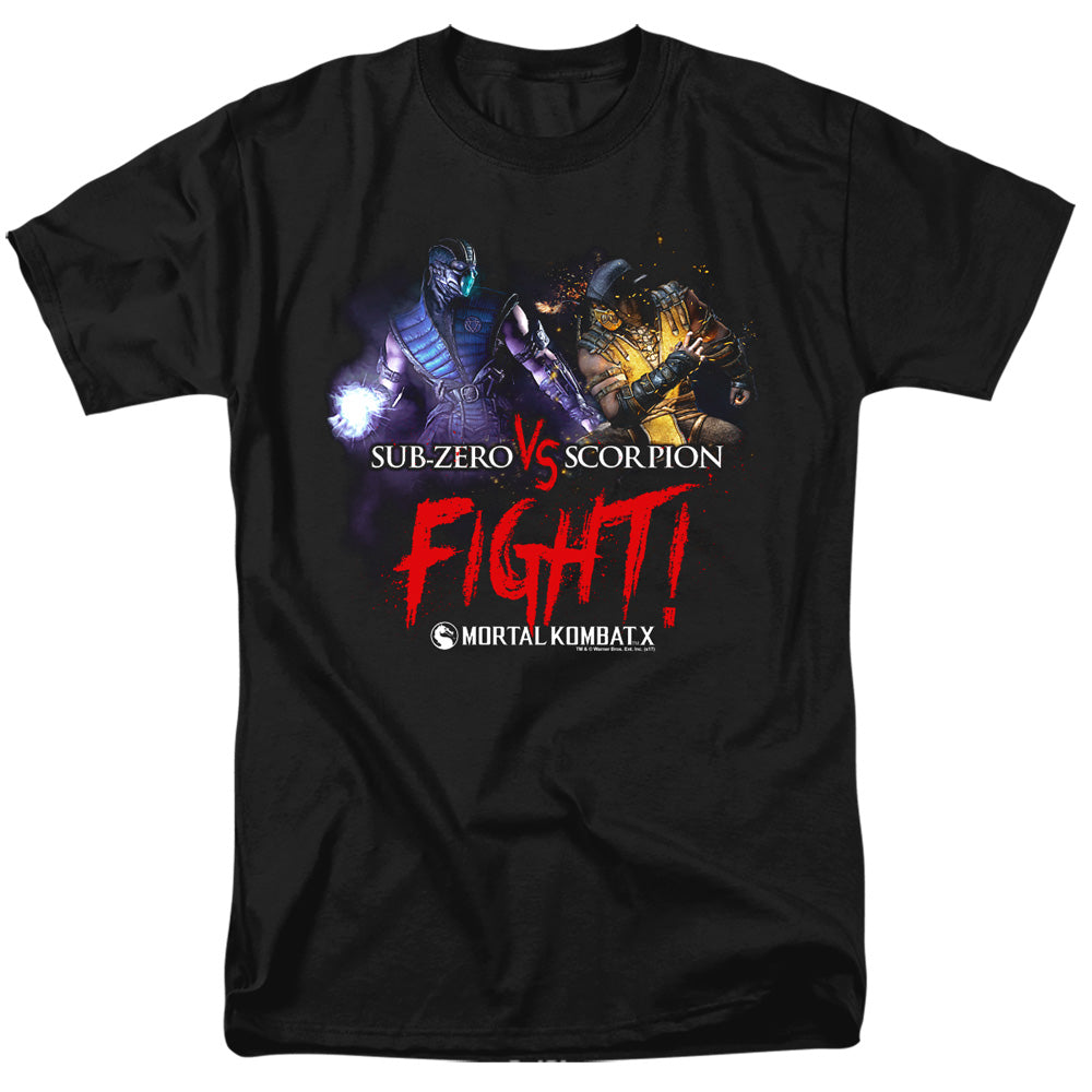 Mortal Kombat X - Fight - Adult Unisex Short Sleeve T-Shirt - Black