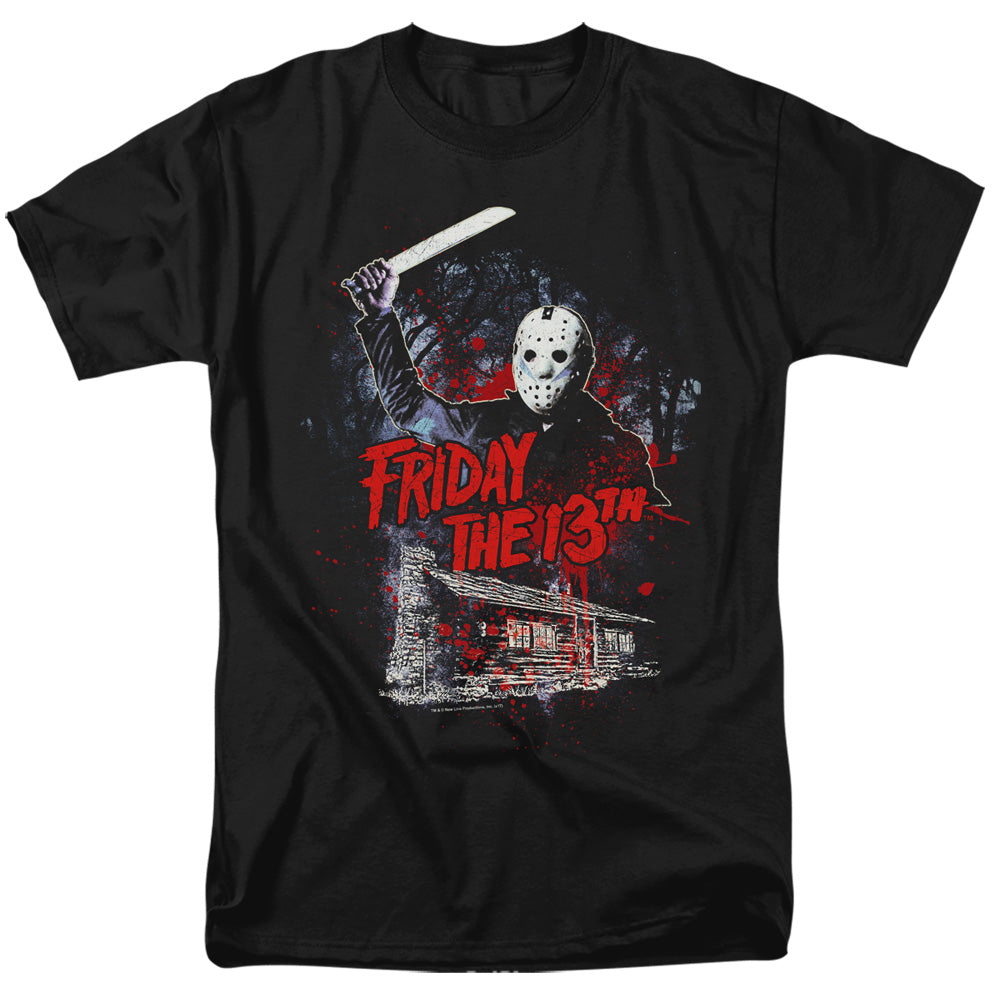 Friday The 13th - Cabin - Adult Unisex Short Sleeve T-Shirt - Black