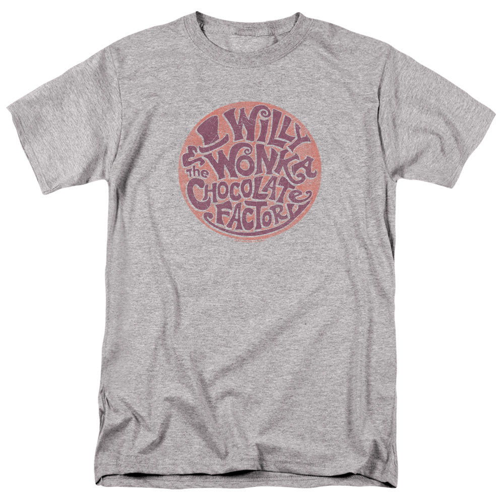 Willy Wonka And The Chocolate Factory Circle Logo Adult Unisex T-Shirt Gray