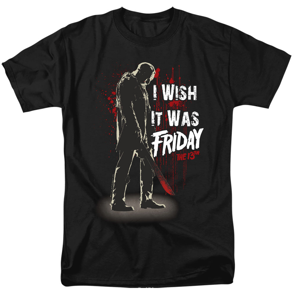 Friday The 13th - I Wish It Was Friday - Adult Unisex T-Shirt - Black