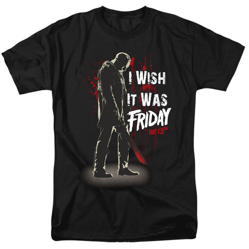 Friday The 13th - I Wish It Was Friday - Adult Unisex T-Shirt - Black