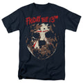 Friday The 13th - Rough Mask - Adult Unisex Short Sleeve T-Shirt - Blue