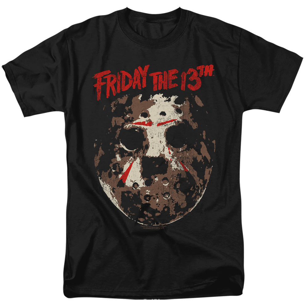 Friday The 13th - Rough Mask - Adult Unisex Short Sleeve T-Shirt - Black