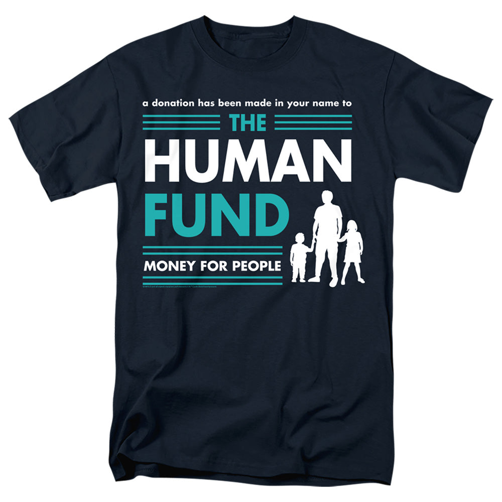 Seinfeld - The Human Fund - Adult Unisex Short Sleeve T-Shirt - Blue