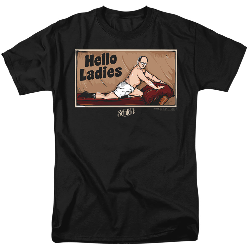 Seinfeld - Hello Ladies - Adult Unisex Short Sleeve T-Shirt - Black