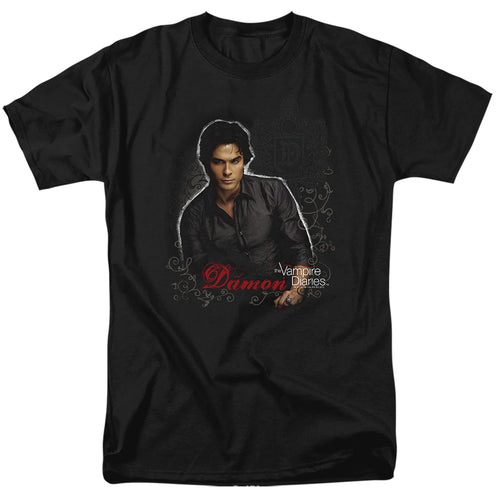 The Vampire Diaries - Damon - Adult Unisex Short Sleeve T-Shirt - Black