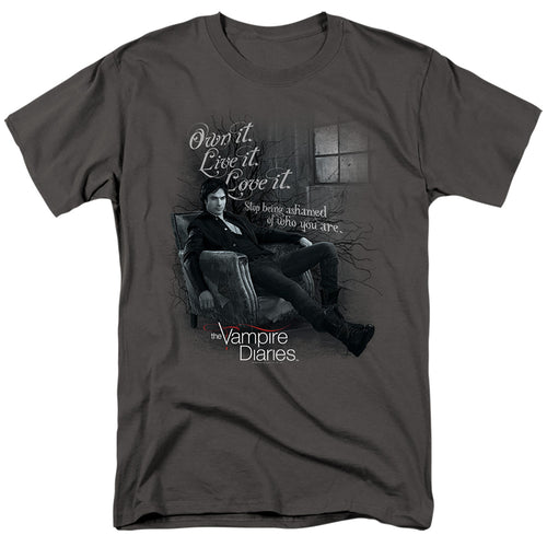 The Vampire Diaries - Be Yourself - Adult Unisex Short Sleeve T-Shirt - Gray