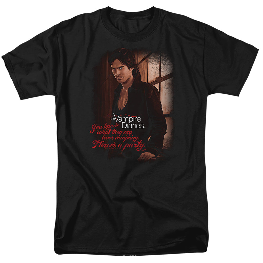 The Vampire Diaries - Threes A Party - Adult Unisex Short Sleeve T-Shirt - Black