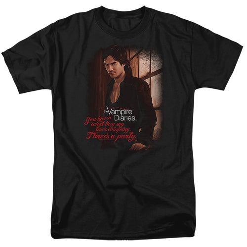 The Vampire Diaries - Threes A Party - Adult Unisex Short Sleeve T-Shirt - Black