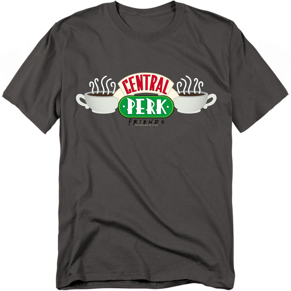 Friends - Central Perk Logo - Adult Unisex Short Sleeve T-Shirt - Gray