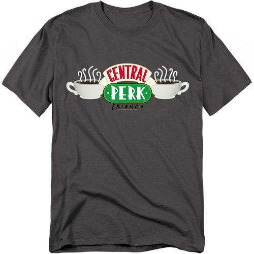 Friends - Central Perk Logo - Adult Unisex Short Sleeve T-Shirt - Gray