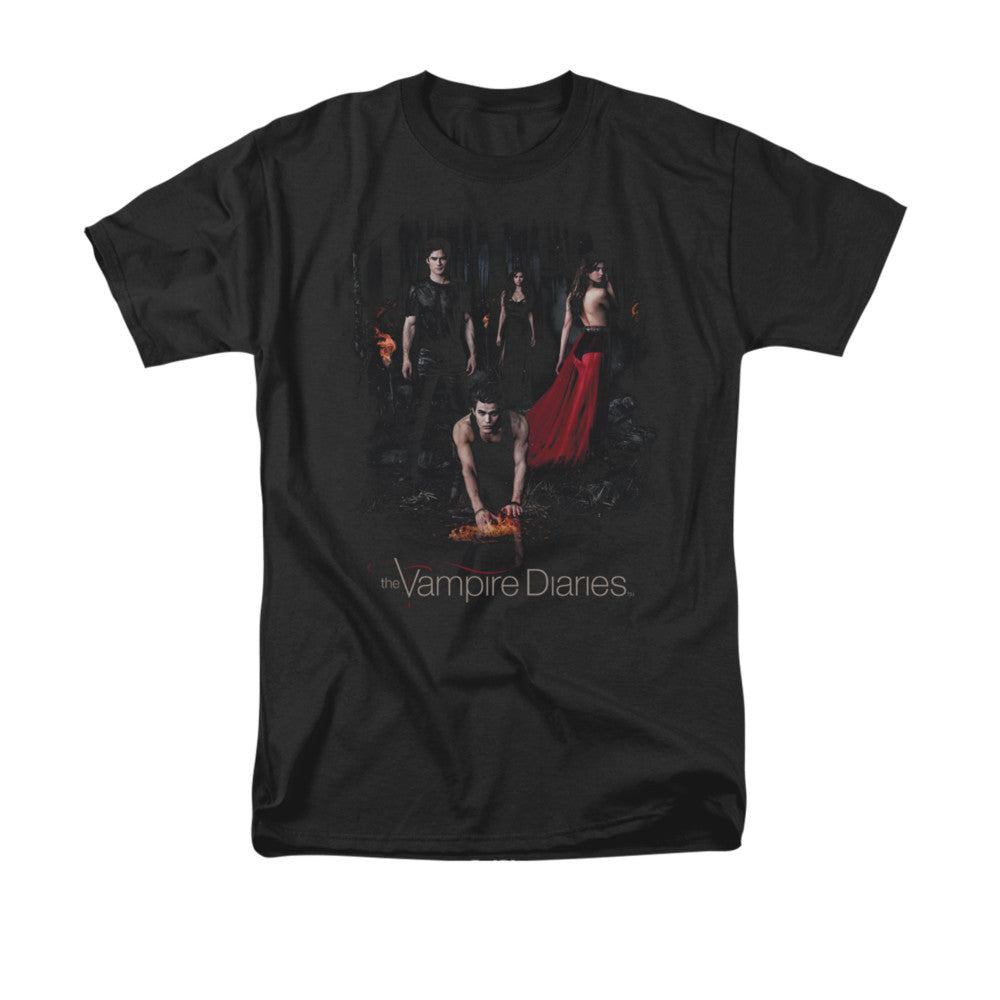 The Vampire Diaries - Fire - Adult Unisex Short Sleeve T-Shirt - Black