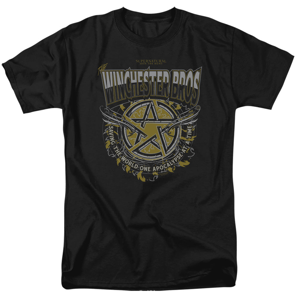 Supernatural - Winchester Bros - Adult Unisex Short Sleeve T-Shirt - Black