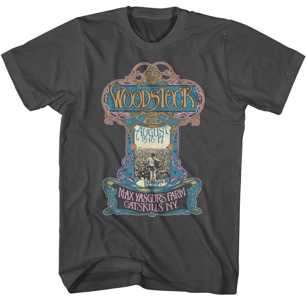 Woodstock - Nouveau Poster - American Classics - Solid Gray Adult Short Sleeve T-Shirt